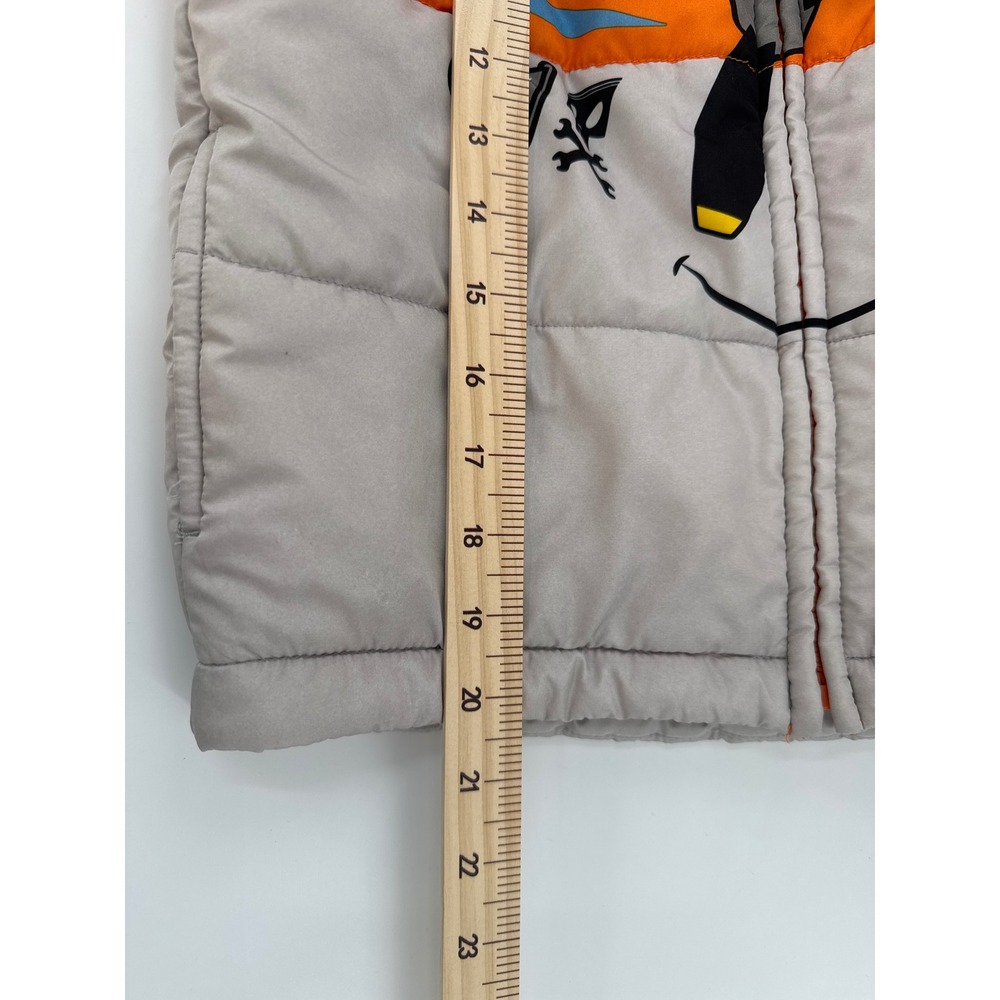 Disney  Planes Dusty Crophopper Orange Puffer Vest Hooded Boys XL 7X - Picture 6 of 8